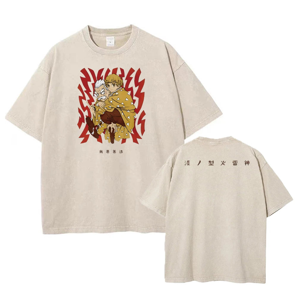 Harajuku Demon Slayer Vintage Oversized Graphic T-Shirt