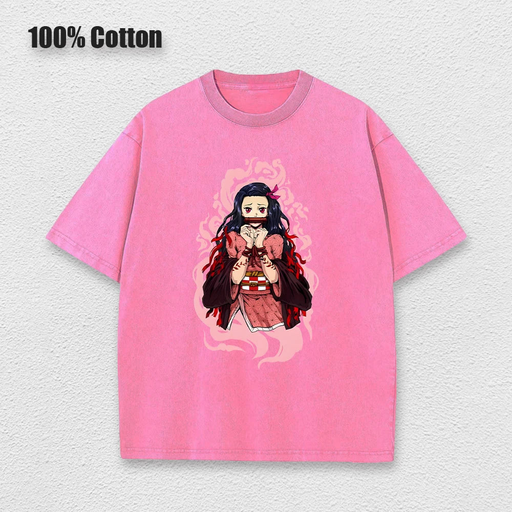 Harajuku Demon Slayer Vintage Oversized Graphic T-Shirt