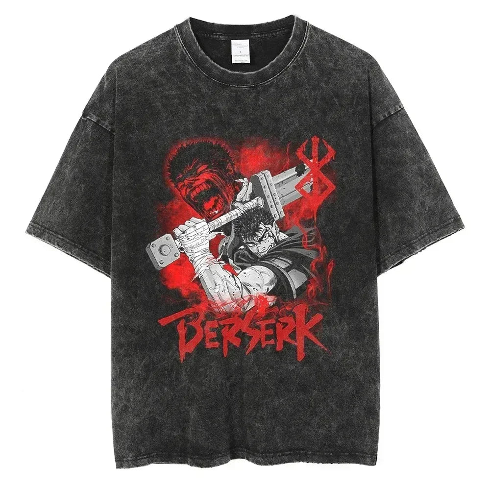 Vintage Washed Berserk Guts Graphic T-Shirt for Men