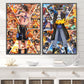 Anime ONE PIECE Self-Adhesive Poster - Sanji, Zoro, Luffy & Nami