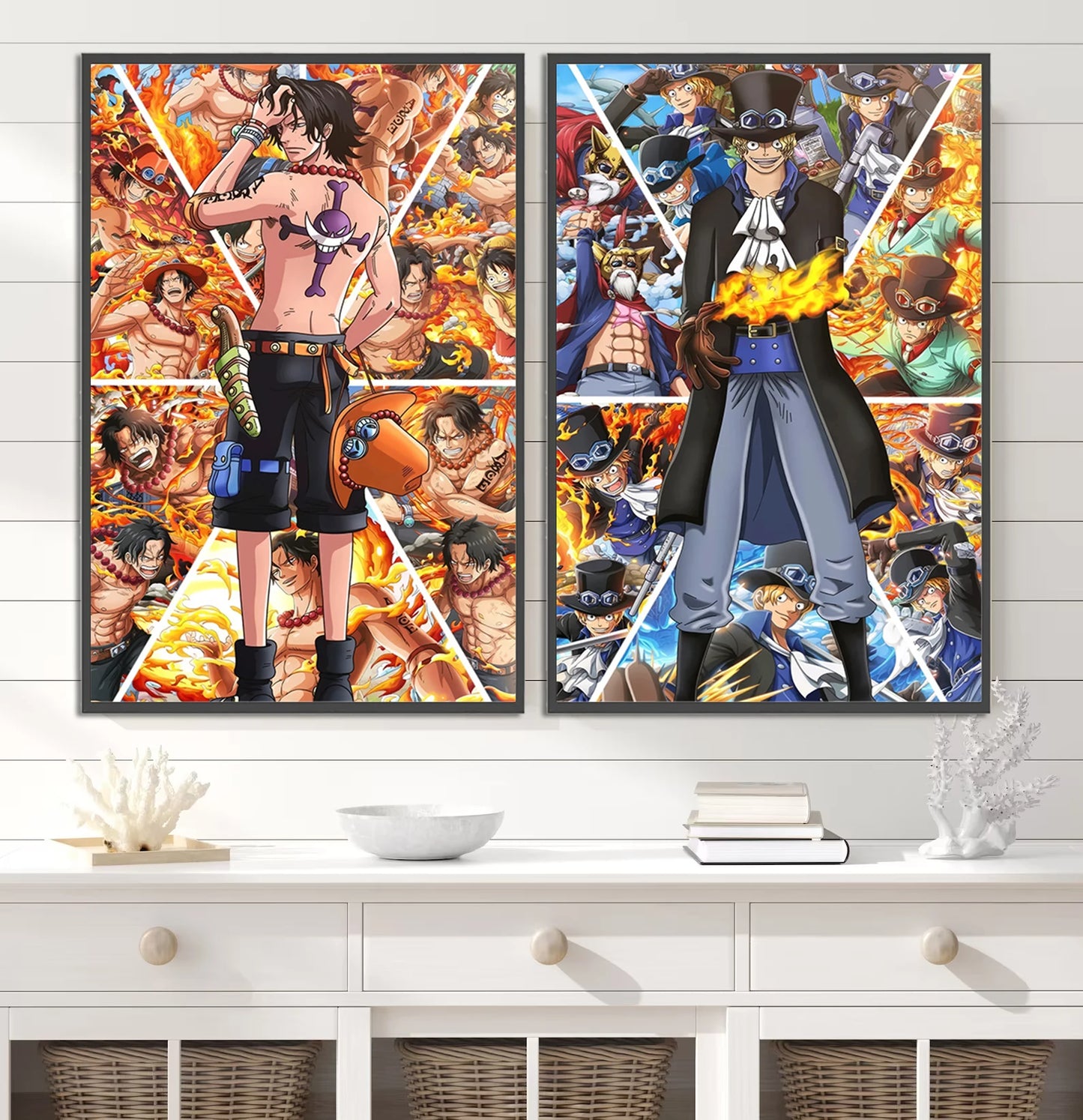 Anime ONE PIECE Self-Adhesive Poster - Sanji, Zoro, Luffy & Nami