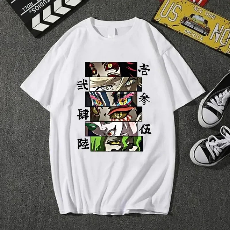 Demon Slayer Upper Moons Anime T-Shirt - Casual Short Sleeve