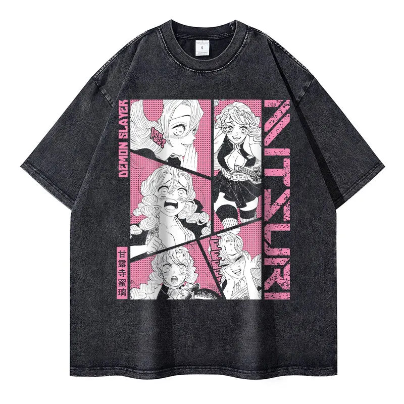 Anime Demon Slayer Vintage Washed T-Shirt