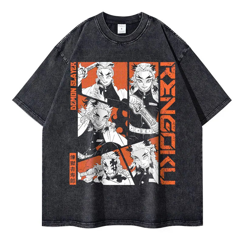 Anime Demon Slayer Vintage Washed T-Shirt