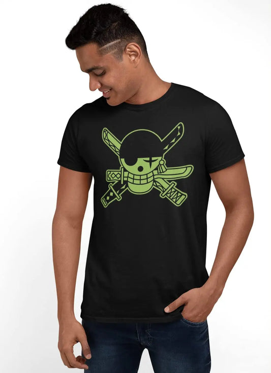 Men's Black Short Sleeve T-Shirt - Roronoa Jolly Roger