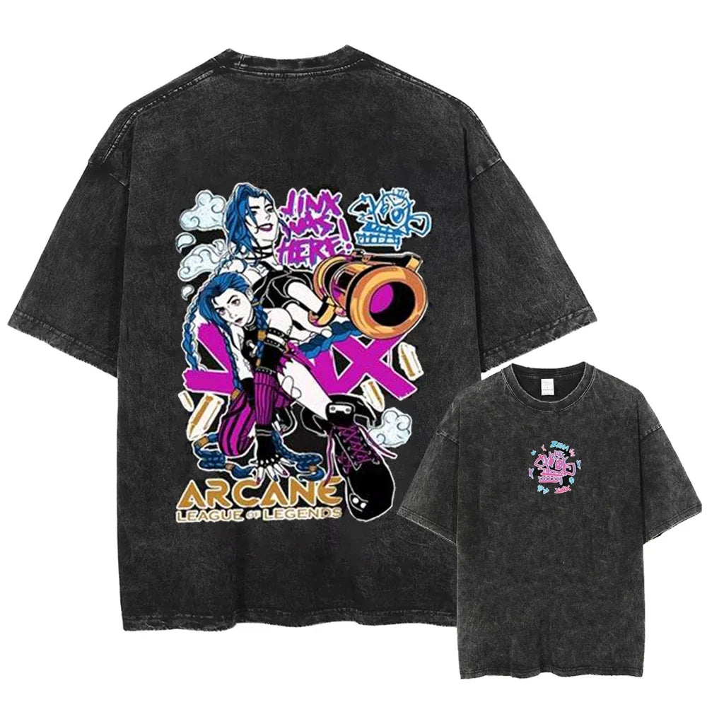 Arcane Jinx Vintage Graffiti T-Shirt for Men and Women