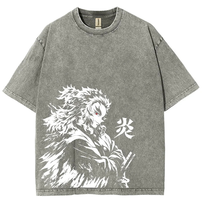 Anime Demon Slayer Rengoku Kyoujurou Oversized Shirt