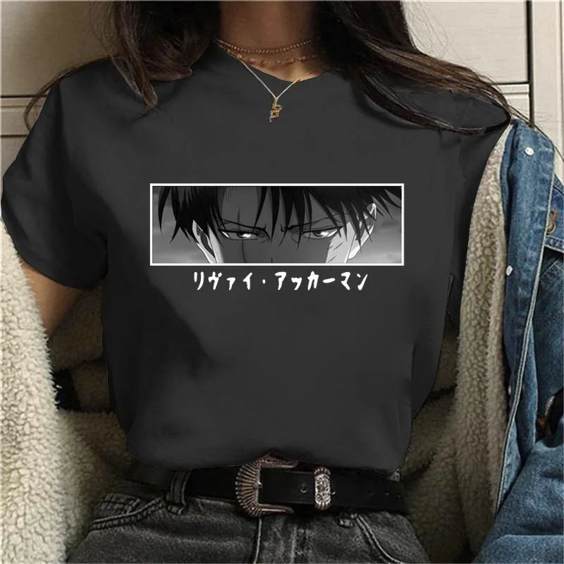 Anime Levi Ackerman Graphic T-Shirt for Women