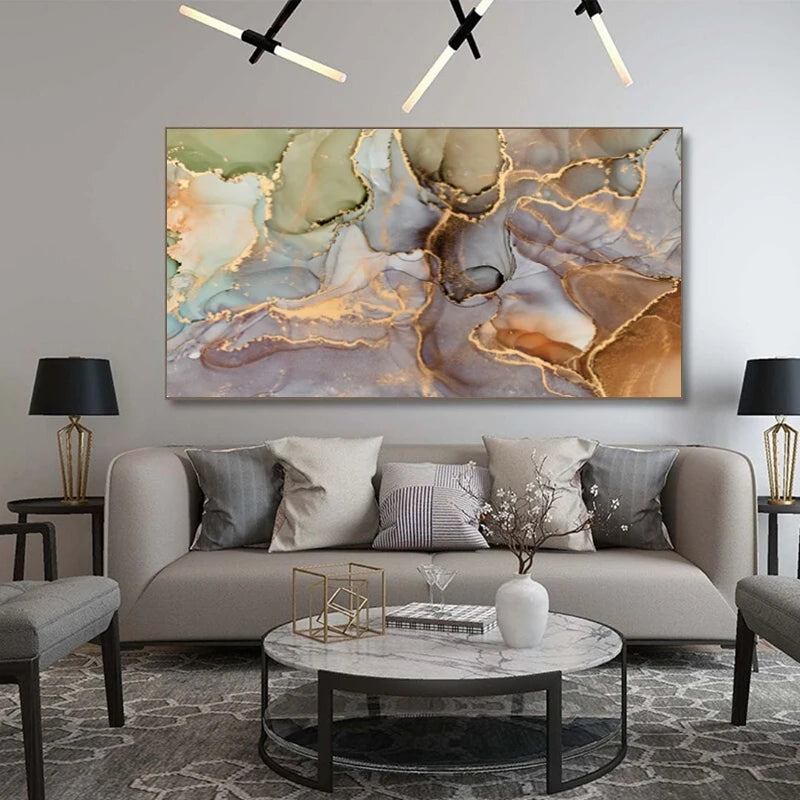 Modern Abstract Marble Canvas Art Print for Home Decor