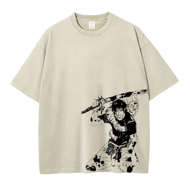 Bilibili Fushiguro Toji Vintage Anime T-Shirt