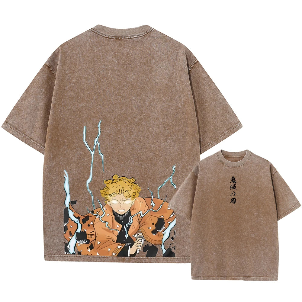 Harajuku Demon Slayer Vintage Oversized Graphic T-Shirt