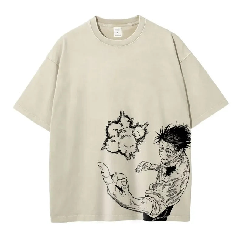 Bilibili Fushiguro Toji Vintage Anime T-Shirt