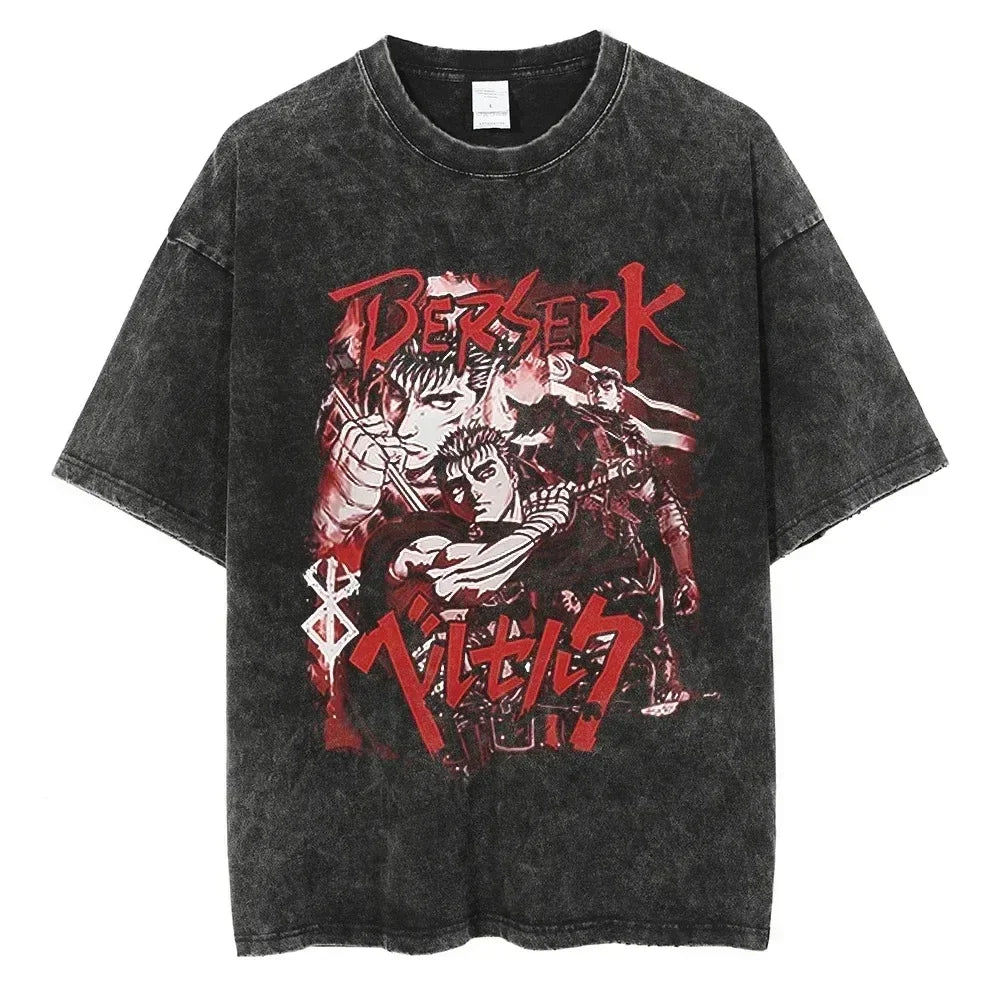 Vintage Washed Berserk Guts Graphic T-Shirt for Men