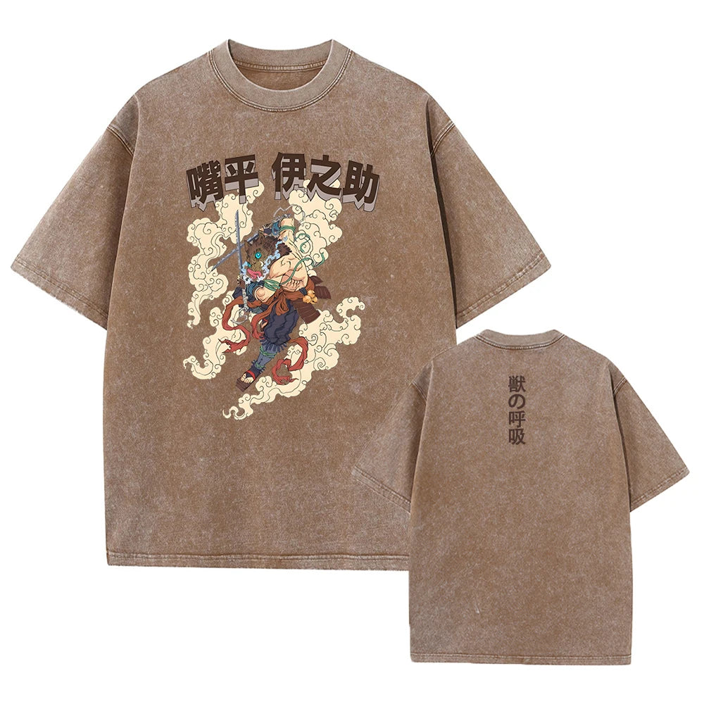 Harajuku Demon Slayer Vintage Oversized Graphic T-Shirt