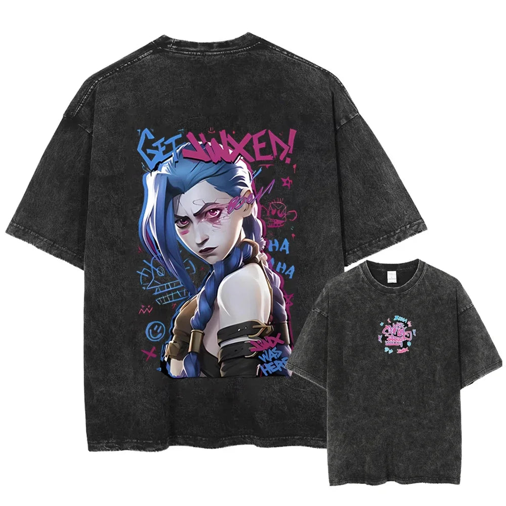 Arcane Jinx Vintage Graffiti T-Shirt for Men and Women