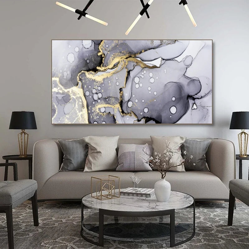 Modern Abstract Marble Canvas Art Print for Home Decor