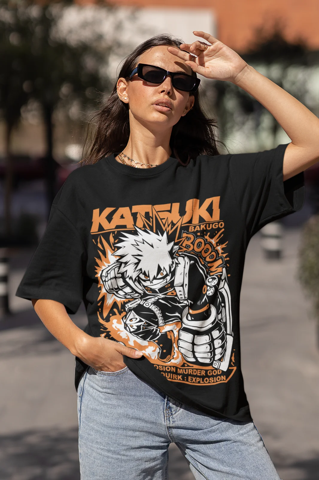 Bakugo Katsuki Anime T-Shirt - MHA Hero Tee for Women